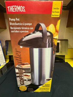 Thermos coffee, Butler stainless steel air pot pump pot 2.7 quarts excellent