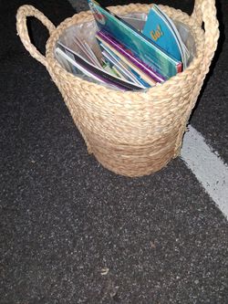Woven Seagrass Basket with Handles plastic lining pickup only cash