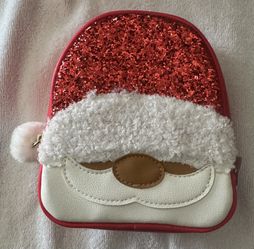 Bath And Body Red Glitter Santa Makeup Bag * Brand New*