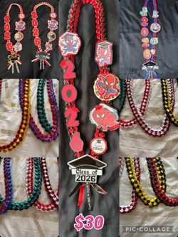 Graduation leis for your love ones only have those colors this ribbon are little thin