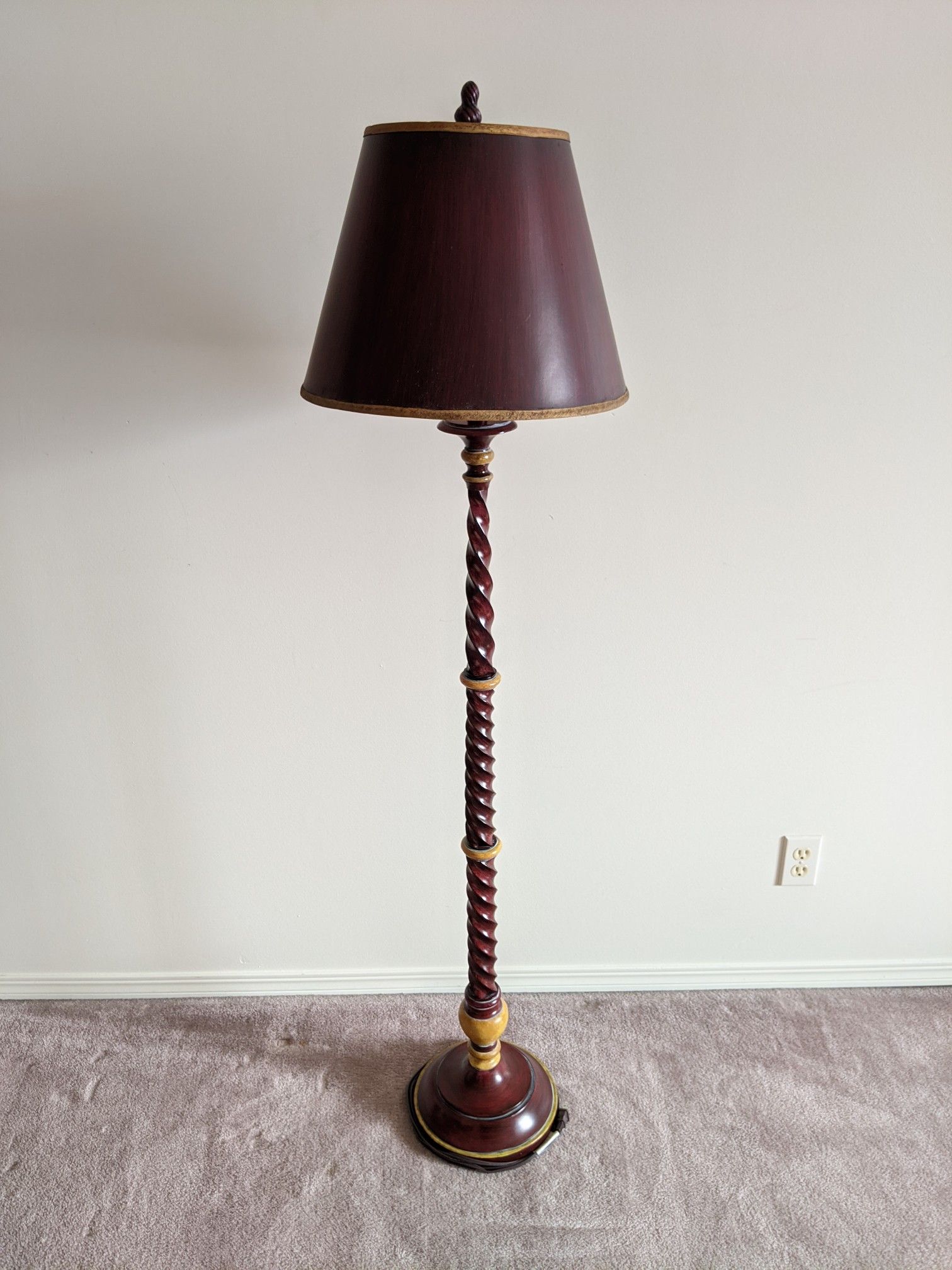 Holton Twist Floor Lamp, Red & Gold