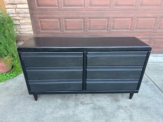 Black Solid Wood 6-drawer dresser