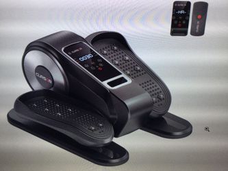 UNDER DESK ELLIPTICAL MACHINE, ELECTRIC SEATED PEDAL LEG EXERCISER, WITH REMOTE. 12 LEVEL SPEEDS, FORWARD AND REVER