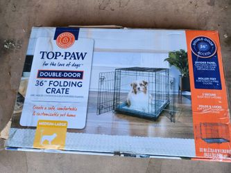 Top Paw 36" double door dog crate & Kong 36" crate mat
