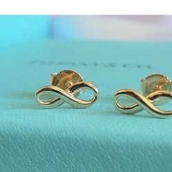 1 Tiffany & Co 18k Gold Infinity Earring New 