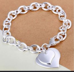 Heart silver bracelet
