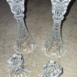 Vintage West German Lead Crystal Candle Holders 