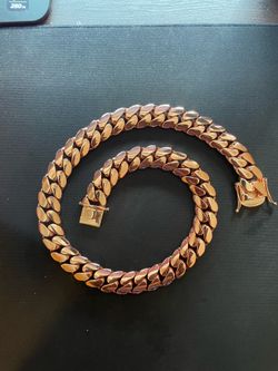 Large 14k Rose Gold Cuban Link