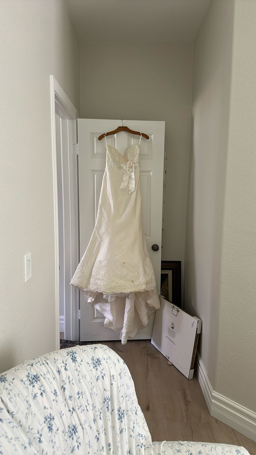 Paloma Blanca Satin And Lace Wedding Dress Size 10