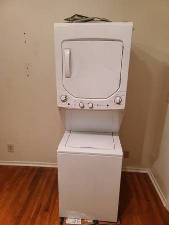 24" GE Electric Stacked Washer Dryer White