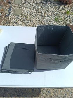 Gray Fabric Bins 10.5 Inch Cube X 5