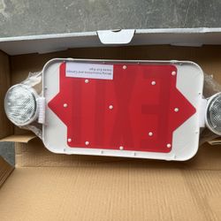 NEW LED Exit Sign Emergency Light Combo - Double Face, Battery Backup