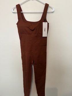 Brxi Brown Seamless Full-Length Jumpsuit | Size Medium