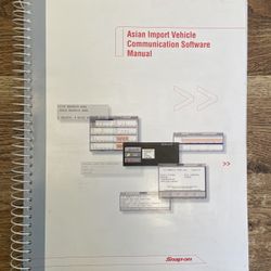 Snap On Asian Import Scanner Manual For All  Asian Including  Domestics W Asian Motors