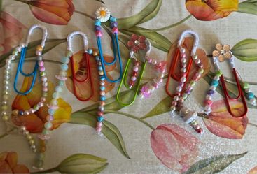 Handmade Beaded Paper Clip Bookmarks