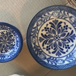 Rare Set of 9 World Market "Asian Garden" Porcelain Bowls - Made in Japan