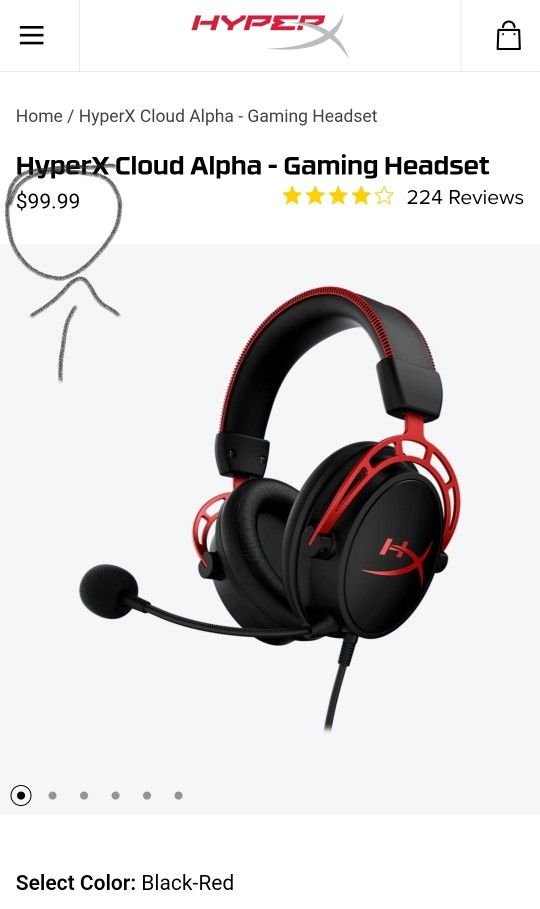 New, Gaming Headset HYPER X CLOUD ALPHA. Retails $100