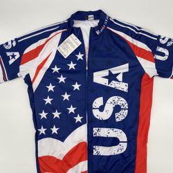 Men's USA Cycling Jersey Short Sleeve Biking Shirt, Large *BRAND NEW*