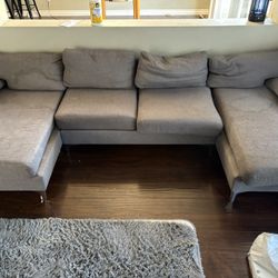 Casa Andrea Milano Modern Linen U-Shape Sectional 