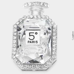 Sliver Tone Perfume Bottle Brooch