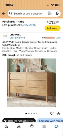 Title: BRAND NEW CHUWELL 6-Drawer Oak Dresser – Sealed Box