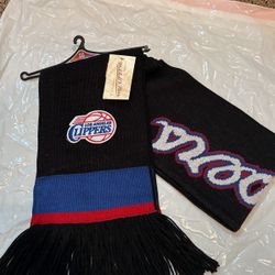 NBA L.A. Clippers Black/Fringed Scarf