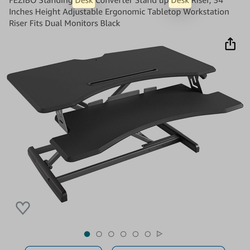 FEZIBO Standing Desk Converter - 34" Ergonomic Riser - Good Condi tion- $30