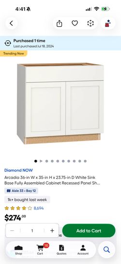 Brand new kitchen sink cabinet base