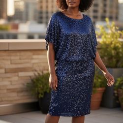 NWOT Marina dress style #263850, Navy Blue 18W