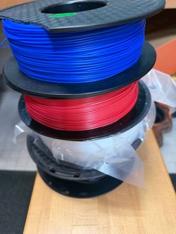 3D Printer Filament Spools – Blue and Red