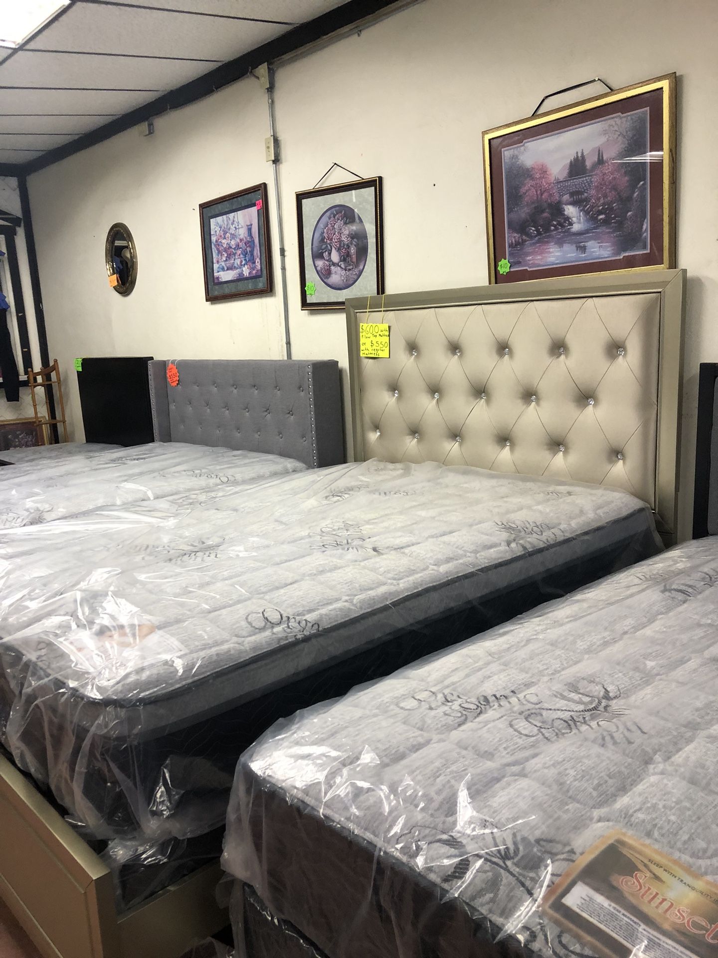 NEW Queen Size Bed With New Mattress And Boxspring Included 🤩