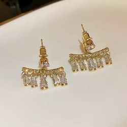 Luxury Real Gold Plated Crystal Wedding Earrings.