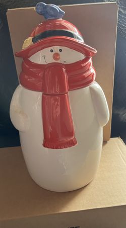 Snowman Fireman Cookie Jar 18”