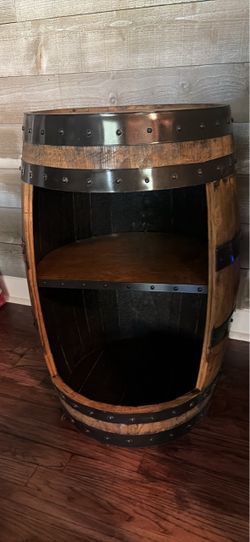 Whiskey Barrel Cabinet with Shelves
