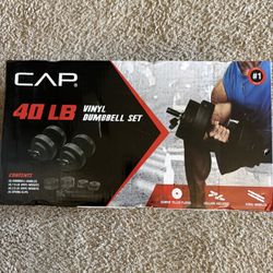 CAP NEW 40 LB Vinyl Dumbbell Set