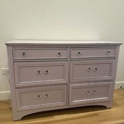 Vintage Wooden Purple Dresser