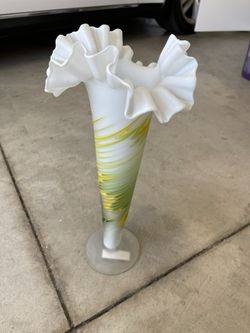 Handmade Blown Glass Flower Vase