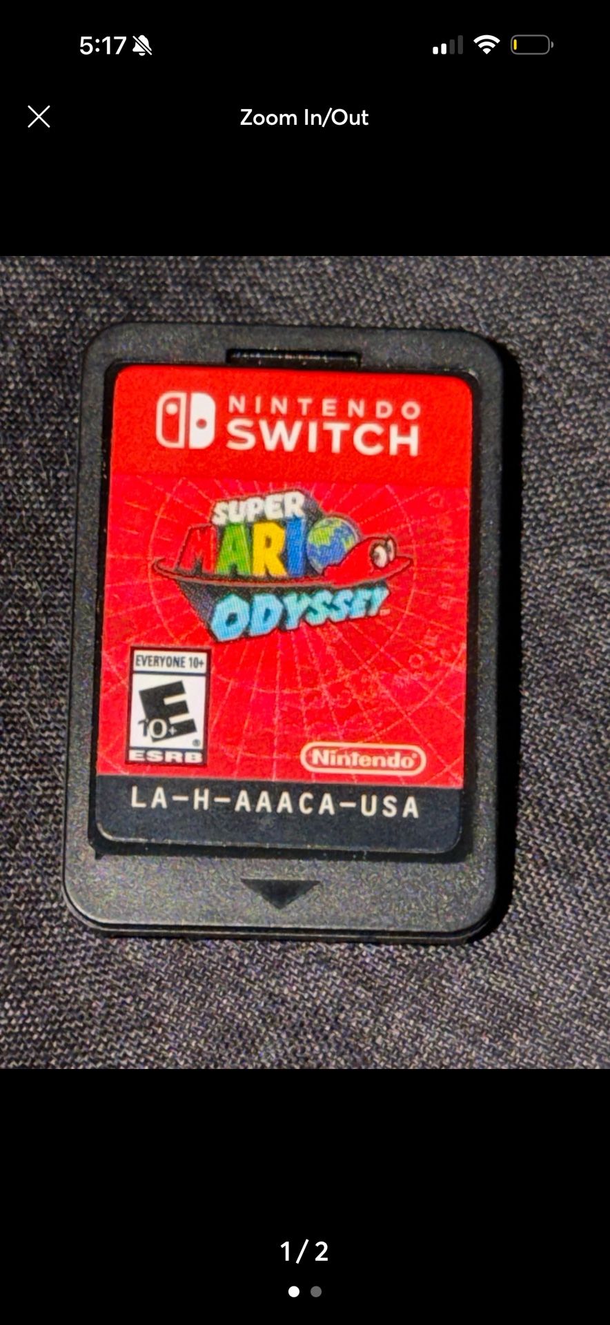 Nintendo Switch Super Mario Odyssey Video Game Cartridge Tested Works Great Used