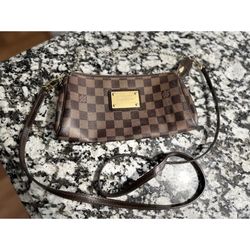 Authentic Louis Vuitton Eva Damier Clutch Crossbody 