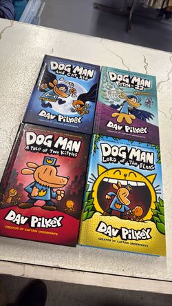 Dog Man Book Set of 4 by Dav Pilkey