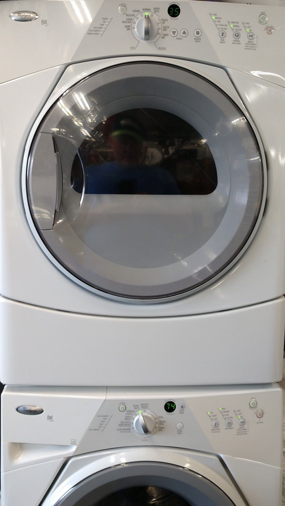 Whirlpool Duet Sport Full Size Stacking Washer/Dryer w/ Stack Kit - Clean