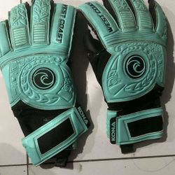 Kona West Coast GK Goalkeeper Gloves KONA North Shore Teal Black White Size 9