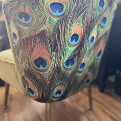 Set of 2 Zuo Tabitha Accent Chairs Peacock Print