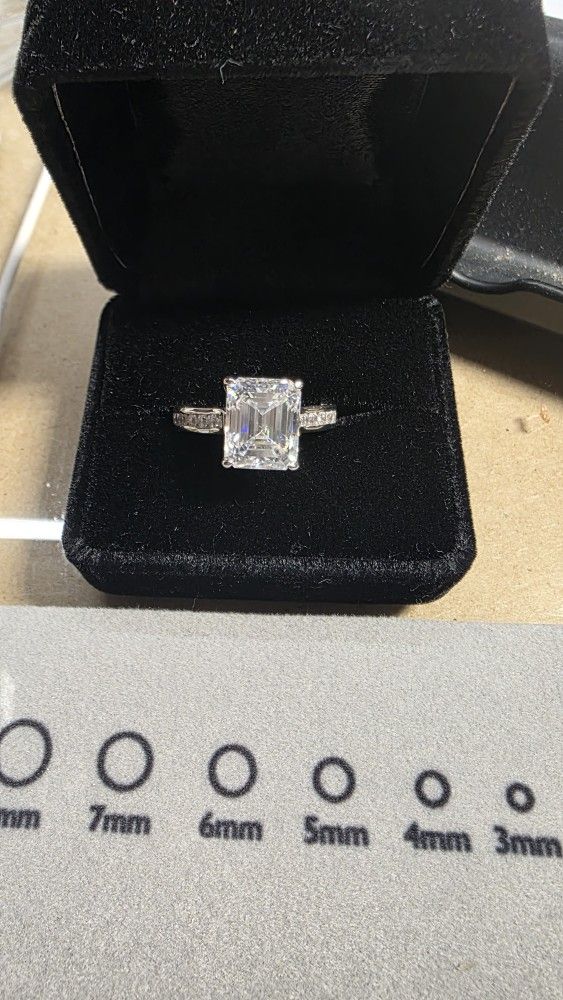 4ct Moissanite Wedding Ring 925 White Gold Plated