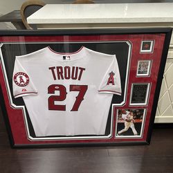 Mike Trout Signed And Los Angeles Angels Framed Jersey Psa