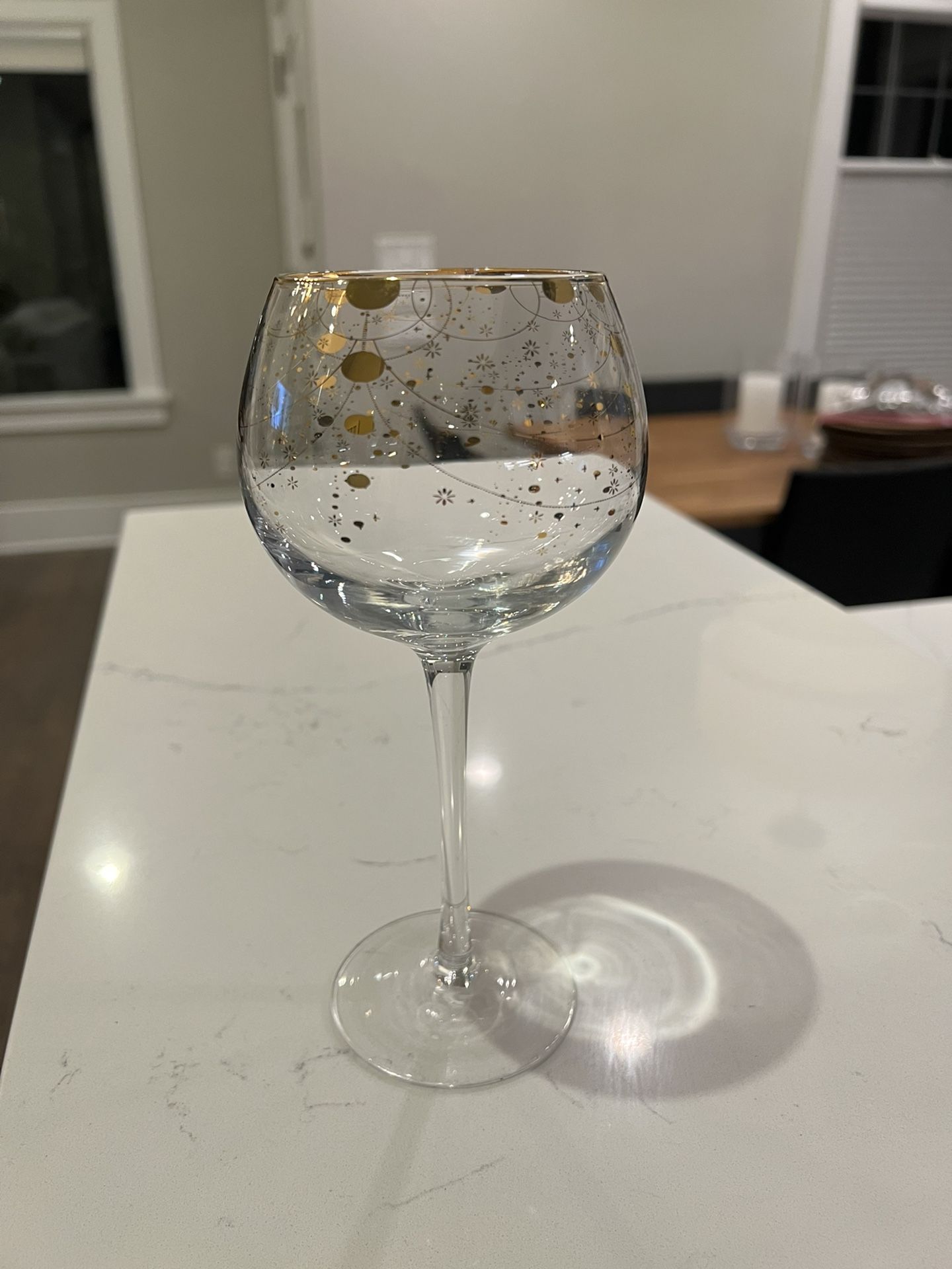 Anthropologie Wine Glasses With Gold Accents - Set Of 8
