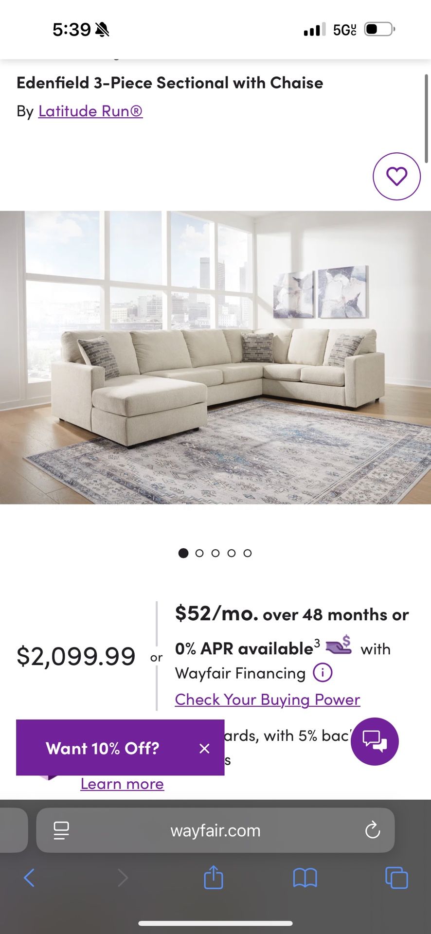 Edenfield 3-Piece Sectional w/ Oversized Ottoman