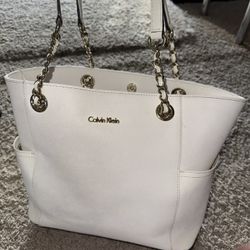 Calvin Klein White Tote Bag