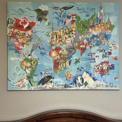 World Map Canvas Wall Art