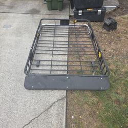 Universal roof rack 64x39 inch car top cargo basket carrier extension luggage holder 150lbs max